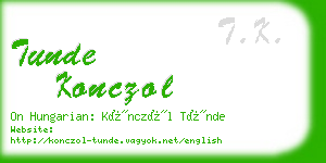 tunde konczol business card